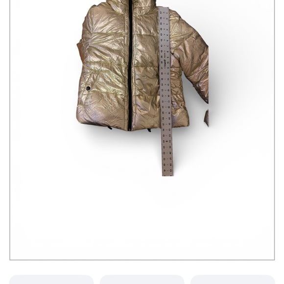 NWT AEO Gold Metallic Puffer Jacket • Women’s Small - Picture 5 of 6
